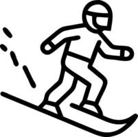 Abstract glowing figure of snowboarder descending an icy slope vector