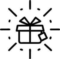 Abstract glowing gift box with digital shopping elements vector