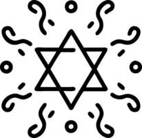 Abstract glowing Star of David with swirling neon colors digital art vector