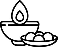 Bhai Dooj sweets and diya in abstract form vector