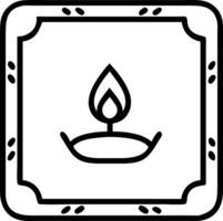 Bhai Dooj Tika and Candle Frame with Copy Space vector
