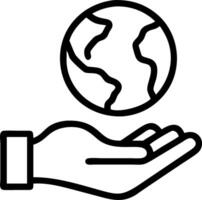 Border frame with glowing globe and hand icon symbolizing global responsibility for Human Rights Day vector