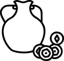 Border frame with floating gelt coins and Hanukkah oil jug copy space vector