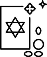 Border frame with glowing Star of David and floating gelt coins copy space vector