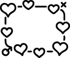Border frame with floating hearts and equality symbol symbolizing love and equality for Human Rights Day vector