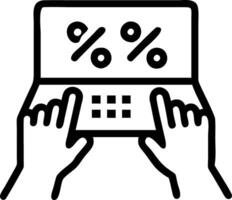 Candid shot of a shopper typing in discount codes for Cyber Monday vector