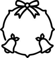 Christmas bells and ribbon frame with copy space for holiday greetings vector