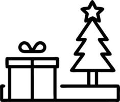 Christmas tree and present podium with copy space for holiday ads vector