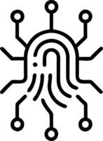 Close up of a glowing fingerprint scan symbolizing human identity and rights vector