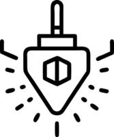 Close up of dreidel with glowing LED letters spinning in a futuristic game vector