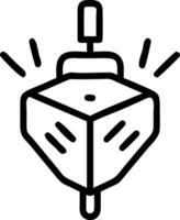 Close up of spinning dreidel with LED lights embedded in each side vector