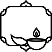 Coconut and Diya Frame with Copy Space vector