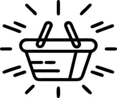 Cyber Monday shopping basket with abstract glowing lines vector