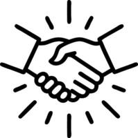 Digital glowing handshake with abstract rays of light symbolizing human rights unity vector