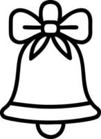 Floating Christmas bell with ribbon isolated on white background vector