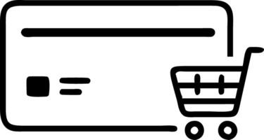 Floating credit card and glowing shopping cart frame with copy space vector