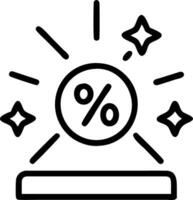 Floating glowing sale tag and percentage symbol podium with copy space vector