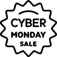 Floating glowing sale badge with Cyber Monday text vector