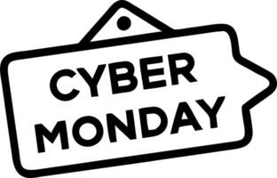 Floating glowing price label with Cyber Monday text vector
