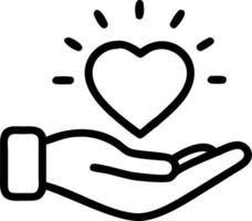 Floating hand with a glowing heart symbolizing compassion for Human Rights Day vector
