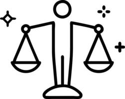 Floating holographic balance scales with glowing rights symbols copy space vector