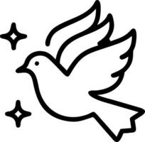 Floating holographic dove with human rights symbols copy space vector