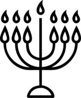 Floating Hanukkah menorah with glowing blue flames isolated on white background vector
