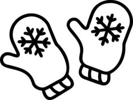 Floating pair of winter mittens with snowflakes isolated on white vector