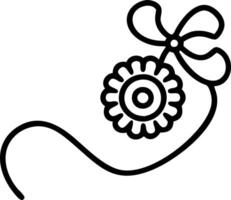 Floating rakhi with ribbon vector
