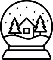 Floating snow globe with miniature winter scene isolated on white vector