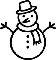 Floating snowman with scarf and hat isolated on white background vector