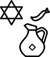 Floating Star of David and oil jug in mid air isolated on white background vector
