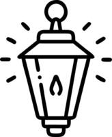Floating winter lantern with glowing light isolated on white background vector