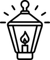Floating winter lantern with glowing light isolated on white background vector