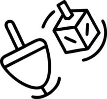 Flying dreidel and gelt with motion blur effect white background vector