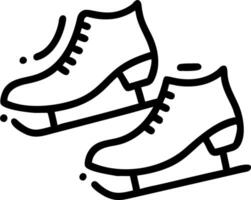 Flying pair of ice skates with frosted blades isolated on white vector