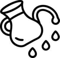 Flying oil jug with spilling droplets in mid air white background vector