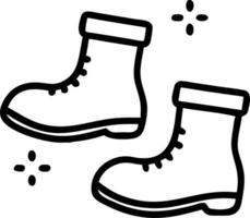 Flying pair of snow boots with frost detailing isolated on white vector