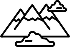 Flying snow capped mountain icon isolated on white vector