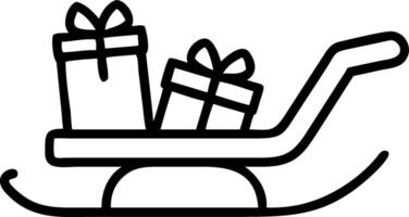 Flying sled with gift boxes isolated on white background vector
