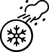 Flying snowball with icy particles isolated on white background vector