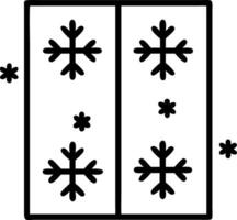 Frosted window icon with snowflakes isolated on white vector