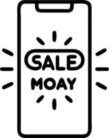 Glossy background of Cyber Monday deals on a glowing smartphone screen vector