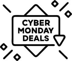 Glossy background of Cyber Monday promotional emails with glowing icons vector