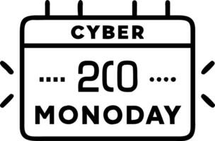 Glossy background of glowing digital calendar countdown for Cyber Monday vector