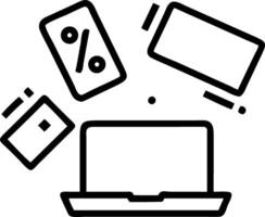 Glossy background of tech products with Cyber Monday price labels and discount signs vector