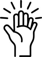 Glossy gradient background with a glowing hand symbol copy space vector