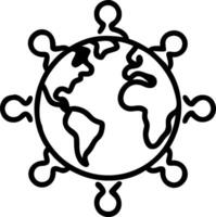 Glossy holographic globe with human figures copy space on top vector