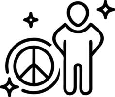 Glossy holographic peace symbol with human rights text copy space vector