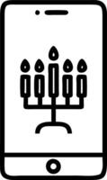 Glossy smartphone with holographic Hanukkah coins and Star of David isolated white vector